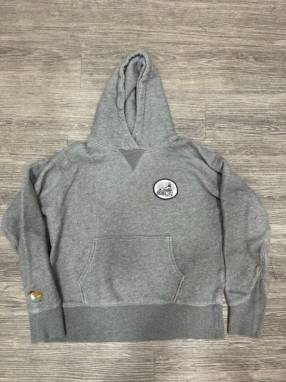 Studio Ghibli GBL Heppoko Dog Grey Heavyweight Hoodie Size L Embroidered Anime